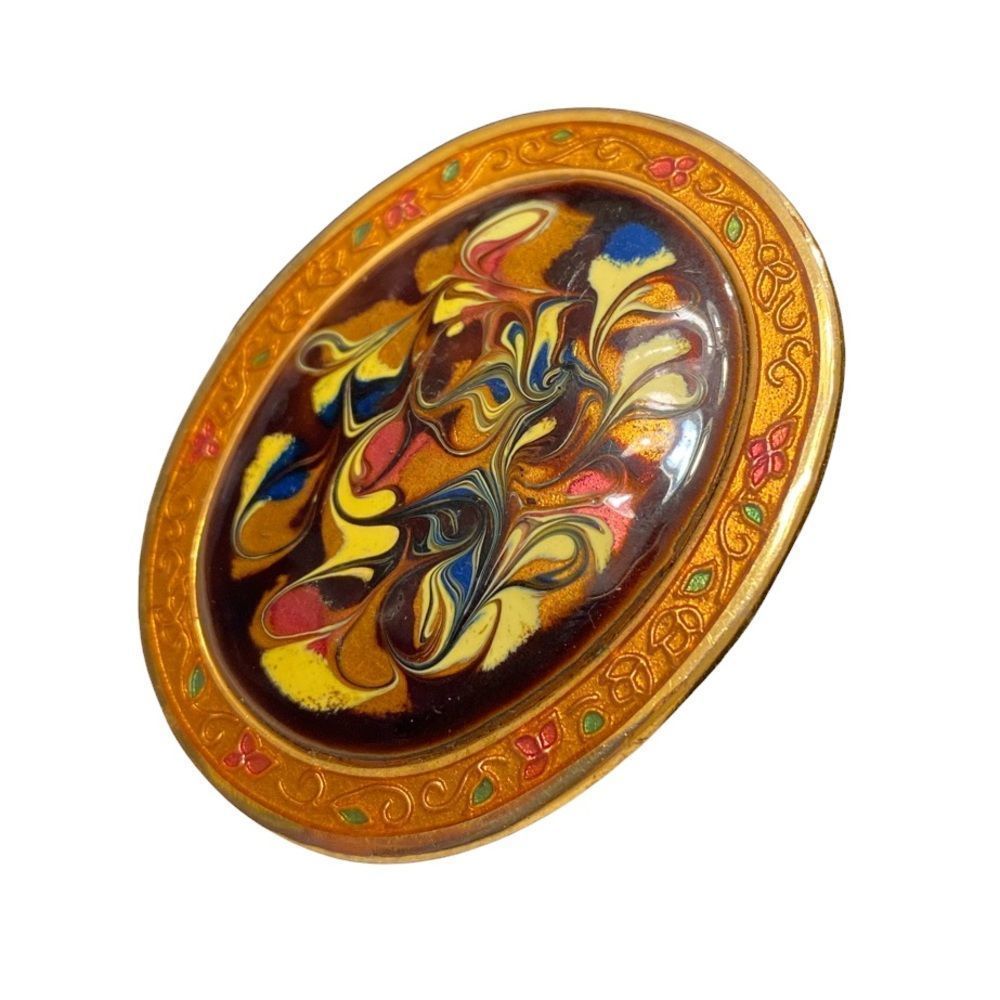 Vintage Abstract Enamel Brooch